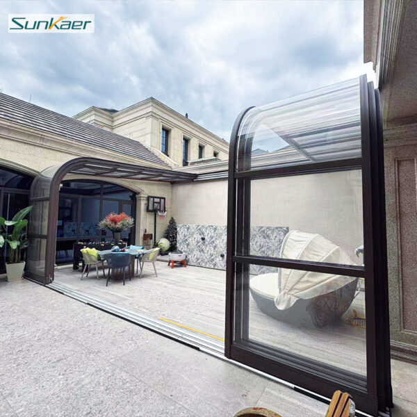 Aluminum Retractable Sunroom Patio Enclosure Terrace Cover