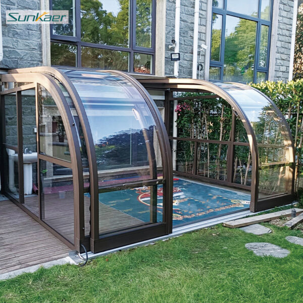 Aluminum Retractable Sunroom Patio Enclosure Terrace Cover